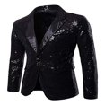 thumbnail image 1 of Men Sequins Nigth Clubs Wedding Party Tuxedo Cocktail Suit Jacket Coat, 1 of 6