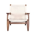 thumbnail image 1 of Plata Décor Import Inc – Walnut White Ash Wood & Rattan Lounge Chair – Modern Accent Chair for Living Room, Bedroom or Office, 1 of 5