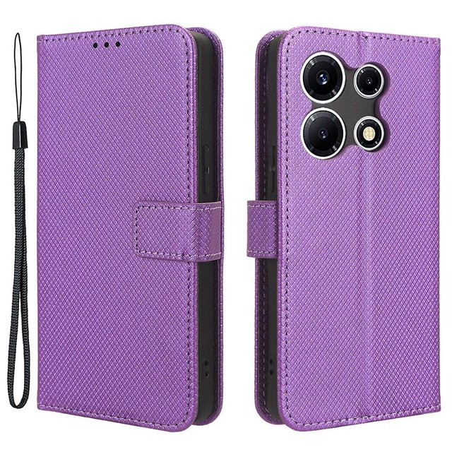 Pour Infinix Note 30 VIP 5G X6710 Étui en Cuir PU pour Téléphone Portable Texture Diamant Portefeuille Support Couverture
