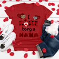 thumbnail image 1 of Hauts d'Été Grande Taille pour Femmes Chic Grande Taille Manches Courtes Imprimé 3D Amour Col Rond Hauts Tee T-Shirt Blouse Col en V T-Shirt Femmes en Liquidation, 1 of 6