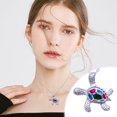 thumbnail image 1 of RYRDWP Collier Bijou Incrustation Opale Tortue de Mer Océan Bleu Feu, 1 of 5