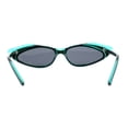 thumbnail image 2 of Womens Retro Low Point Cat Eye Layered Plastic Frame Sunglasses Green Orange Black, 2 of 4