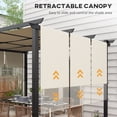 thumbnail image 4 of Outsunny 10' x 12' Metal Pergola with Retractable Canopy for Patio, Deck, 4 of 10
