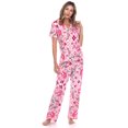 thumbnail image 1 of White Mark Ensemble de Pyjama Tropical à Manches Courtes à Boutons pour Femmes, 1 of 6