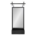 thumbnail image 2 of Kate and Laurel Gammons Wall Mirror with Shelf, Black 18x39, 2 of 7