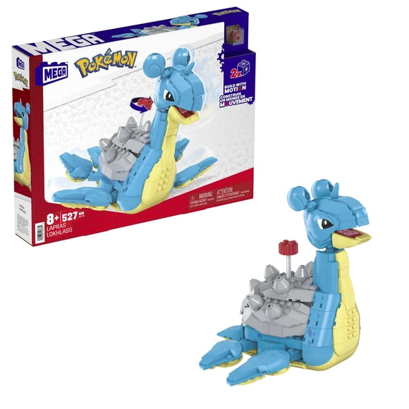 MEGA Pokémon Lapras Building Toy Kit with Action Figure (527 Pieces) for Kids