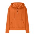 thumbnail image 4 of Mceream Hoodie Sweatshirts for Women Oversized Button Down Pullover Sweatshirt Texture Long Sleeve Sweater Fall Winter Clothes with Pocket Plus Size Pullover Loose Tops Sudadera Para Mujer Orange XL, 4 of 6