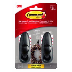 Command Forever Classic Medium Metal Hooks, Damage Free Decorating, 2 Hooks