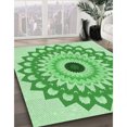 thumbnail image 3 of Ahgly Tapis Rectangulaire Lavable en Machine Intérieur Vert Jade Transitionnel, 4 Pieds x 6 Pieds, 3 of 7
