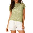 thumbnail image 1 of INSPIRE CHIC Haut en Dentelle Florale Transparent à Manches Courtes Décontracté pour Femme P Vert, 1 of 6