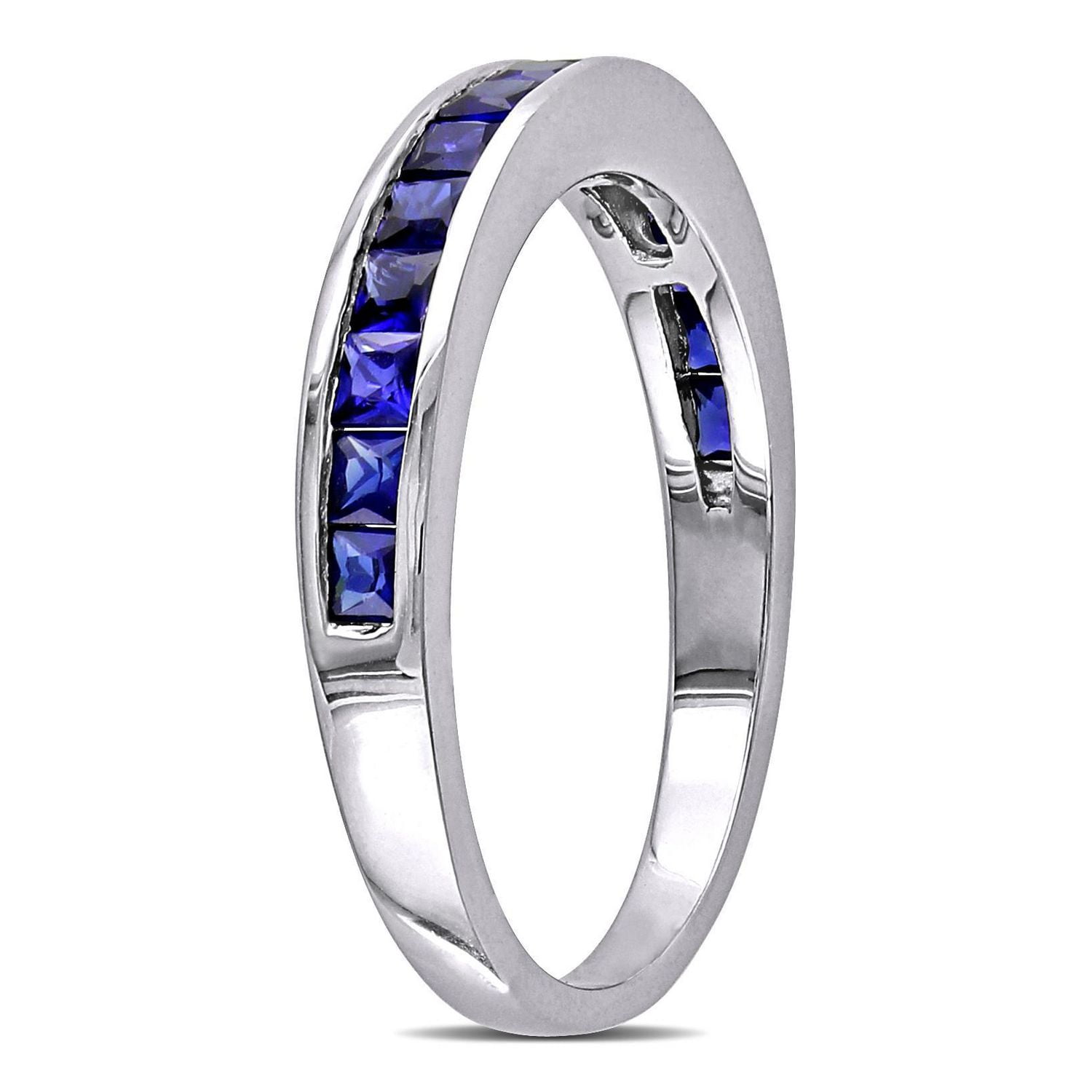 Miabella 3/4 Carat T.G.W. Created Sapphire Eternity Ring Sterling Silver