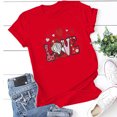 thumbnail image 1 of Hauts d'Été Grande Taille pour Femmes Tendance Femmes Décontracté Imprimé Manches Courtes Col Rond T-Shirt Ample Blouse Hauts Col en V T-Shirt Femmes en Liquidation, 1 of 3