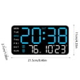 thumbnail image 3 of Meitianfacai Horloge Murale Numérique Horloge Murale Numérique à DEL avec Grand Affichage Réveil avec Calendrier Numérique Convient au Salon Chambre Bureau Magasin, Bleu, 3 of 6