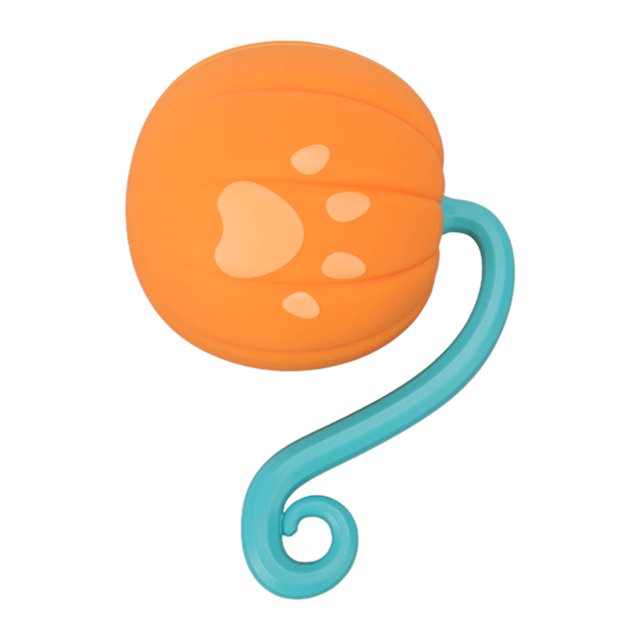 Cat Rolling Ball Toy, Automatic Rolling Ball Built In LED Light Eliminate Boredom With Feather Accessories For Cats For Indoor Pumpkin