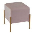 thumbnail image 1 of Cortesi Home Pouf Carré Spokane, Velours Rose, 1 of 3