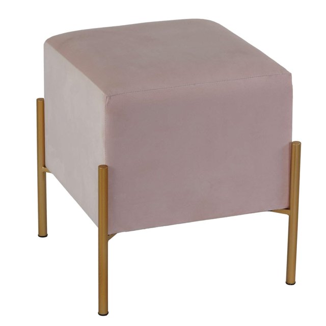Cortesi Home Pouf Carré Spokane, Velours Rose