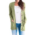 thumbnail image 4 of Manteau d'Automne en Tricot à Manches Longues, Vert, XL, Manches Longues, 4 of 6