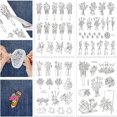 thumbnail image 1 of HLONK 4 Sheets 16Pcs Wedding Dress Water Soluble Hand Sewing Stabilizers for Fabric 11.6x8.2 Inch Embroidery Stitch Practice Embroidery Patterns Transfers for Embroidery Beginners Lovers, 1 of 7