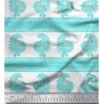 thumbnail image 1 of Soimoi Georgette Viscose Fabric Peacock Block Printed Craft Fabric by The Yard 42 Inch Wide, 1 of 1