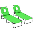 thumbnail image 1 of Outsunny 2PCS Adjustable Outdoor Lounge Chair, Garden Folding Chaise Lounge, 1 of 10