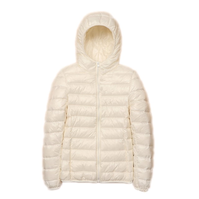 RKSTN Puffer Jacket Womens Winter Fashion Solid Color Lightweight Hooded Short Korean Style Jacket Plus Size Full Zipper Warm Jacket with Pockets