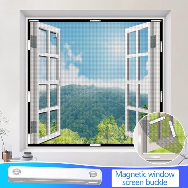 EGNMCR Fly Screen Clips Pack Of 12 Self-Adhesive Clips Fly Screen No Drilling Window Clip With Magnet Magnetic Window Clips For Screens Mosquito Insect Screen Window screen buckle