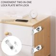 thumbnail image 2 of Clearance! beishanbush Door Stoppers Drawer Lock Plate Refrigerator Closet Door Lock Buckle Desk File Cabinet Door Lock Plate with Lock Sliding Door Simple Lock One Size Silver, 2 of 8