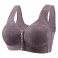 thumbnail image 3 of Cameland 3 Pack Bra for Women Bra for Seniors Front Closure Bras Wire-Free Front Button Closure Comfortable Bra, 3 of 7