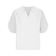 thumbnail image 1 of Ashirexll Hauts pour Femmes Tendance, Haut Décontracté Uni à Manches Courtes et Col en V, 1 of 6