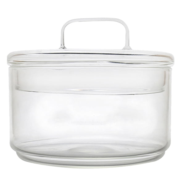 MasteelfCA 1pc Glass Fruit Bowl with Lid Fruit Salad Snack Storage Container (Transparent)