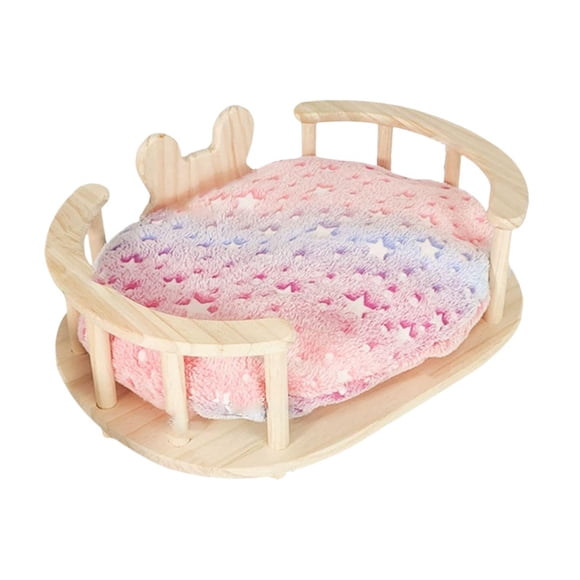 Bunblic Bed Bunny Playhouse Hideaway Hammock Nest with Cushion Small Animals Sleeping Habitat for Puppy Mice Rat Bunny Kittens Oval