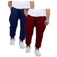 thumbnail image 1 of Men's 2 Pack Fleece Jogger Sweatpants,burgundy/navy,M, 1 of 2
