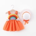 thumbnail image 1 of LSLJS Jupe à Bretelles d'Été Unie avec Chapeau pour Tout-Petits Enfants Bébé Fille, Robes pour Filles, 1 of 3