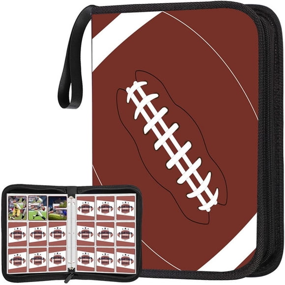 Ngheia Boîte de Rangement pour Porte-Cartes de Football, Livre de Rangement pour Cartes de Rugby au Design Simple avec Fermeture Éclair, Sac pour Cartes de Jeu, un Livre de Cartes