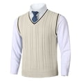 thumbnail image 4 of SHIXIAOO Male Knitted Vest Vest V Neck Sleeveless Padded Sweater Vest Open Cardigan plus Man Sweater for Men Sweaters for Men Cardigan Open Front with Hood Cropped Cardigan Sweaters for Men Sweaters, 4 of 8