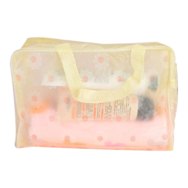 ziyahi Floral PVC Waterproof Cosmetic Bag Bath Toiletry Towel Makeup Storage Bag Flower Pouch Case Organizer
