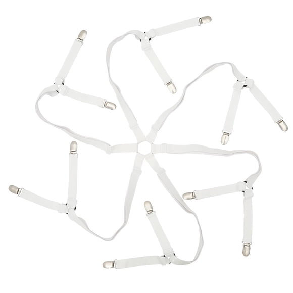 Sangles de Porte-Drap Sangles de Porte-Drap 12 Pinces Attaches de Drap Bretelles Élastiques Ajustables Croisées 6 Directions Pinces de Drap Accessoires de Literie pour Matelas Carrés Garder