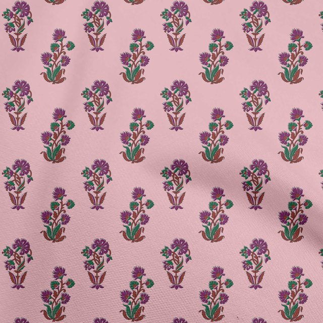 oneOone Cotton Cambric Pink Fabric Block Craft Projects Decor Fabric Printed By The Yard 42 Inch Wide