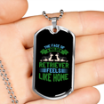 thumbnail image 2 of Feels Like Home Green Necklace Stainless Steel or 18k Gold Dog Tag 24" Chain, 2 of 8