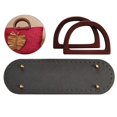 thumbnail image 3 of Crochet Bag Bottom Leather Base Tote Handle Set DIY Knitting Weaviing with Holes Style 5, 3 of 8