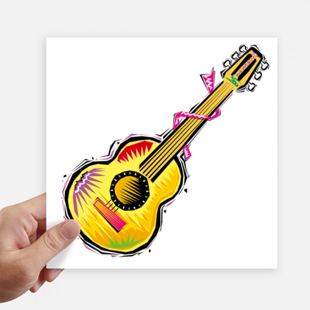 Instrument Guitar Mexicon Element Illustration Sticker Tags Wall Picture Laptop Decal Self adhesive