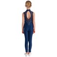 thumbnail image 3 of Jizyo Kids Girls Dance Unitard Sleeveless Full Body Jumpsuit Rhinestone Rompers One Piece Ballet Dance Leotard Navy Blue 16, 3 of 6