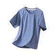 thumbnail image 2 of hengsof T-Shirt de Sport d'Été pour Filles en Soie Glacée Confortable et Respirant à Manches Courtes Col Rond Haut Évacuant l'Humidité T-Shirt de Sport, 2 of 6