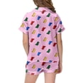 thumbnail image 3 of Adorable Dinosaur Themed Short Sleeve Button Down Pajama and Shorts Set for Children's Bedtime Comfort, 3 of 3