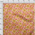 thumbnail image 3 of oneOone Georgette Viscose Medium Yellow Fabric Floral Sewing Craft Projects Fabric Prints By Yard 42 Inch Wide, 3 of 4