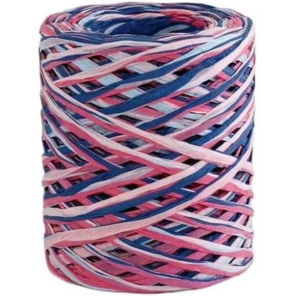 5mm x 120m Colorful Raffia Paper Rope - Ideal for Flower Binding, Bouquets, and Craft Projects(Yingyingbluemist)