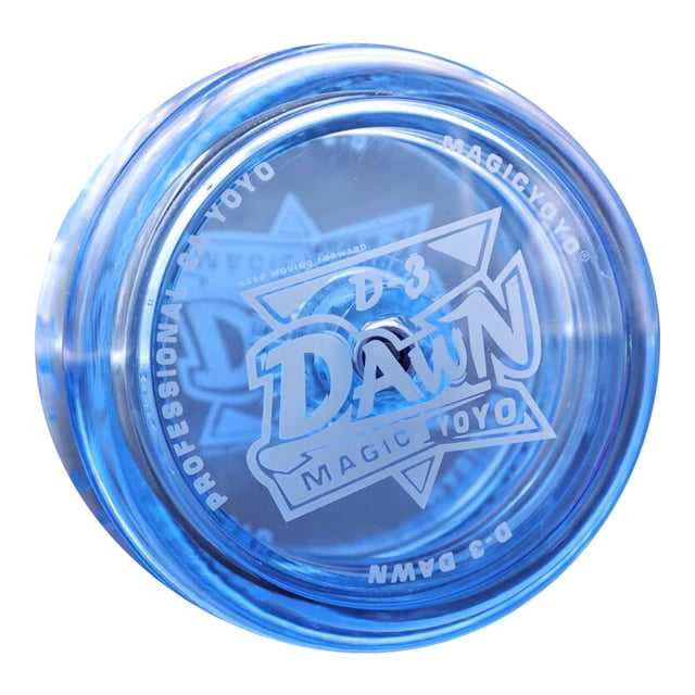 TFixol Magic Yoyo D3-PC Transparent Blue Plastic Yo-Yo with 8-Ball KK Bearing, Random Rope Color, Non-Responsive Design for Kids
