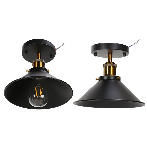 Plafonnier, Fer Forgé Noir Résistant à l'Usure 85-240 V Plafonnier Industriel Exquis E27 pour Salon pour Extérieur