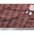 thumbnail image 2 of Soimoi Red Viscose Chiffon Fabric Diamond & Triangle Geometric Decor Fabric Printed Yard 42 Inch Wide, 2 of 2
