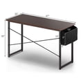 thumbnail image 2 of Gymax Bureau d'Ordinateur Moderne 47 Pieds' Table d'Étude et d'Écriture avec Sac de Rangement Café, 2 of 10